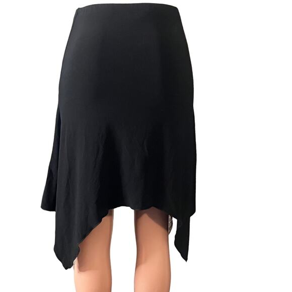 Vintage Y2K Black Handkerchief Skirt Size L Sheer Panels Rhinestone Goth USA - Picture 5 of 7